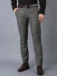 CANOE Men Checked Smart Easy Wash Trousers