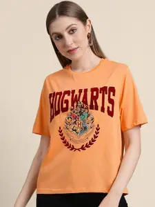 Free Authority Hogwarts Printed Round Neck Short Sleeves Pure Cotton T-Shirt