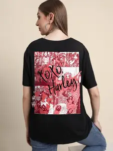 Free Authority Harley Quinn Printed Round Neck Cotton T-Shirt