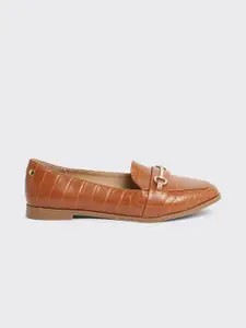 DOROTHY PERKINS Women Croc Textured Horsebit Loafers