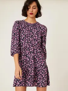 DOROTHY PERKINS Floral Print Puff Sleeve A-Line Dress