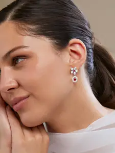 MINUTIAE Silver-Plated Floral Drop Earrings