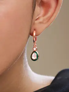 MINUTIAE Rose Gold-Plated Teardrop Shaped Drop Earrings