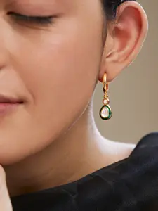 MINUTIAE Gold-Plated Teardrop Shaped Drop Earrings
