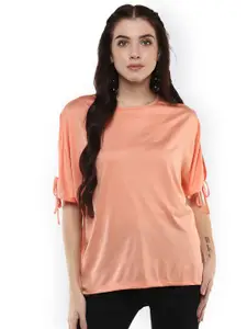 Harpa Women Peach-Coloured Solid Top
