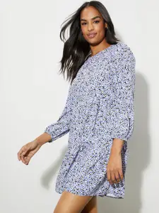 DOROTHY PERKINS Floral Print Puff Sleeves Tiered A-Line Dress