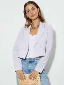 DOROTHY PERKINS Notched Lapel Collar Double-Breasted Crop Blazer