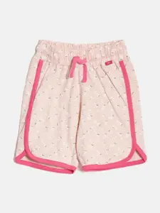 DIXCY SCOTT Slimz Girls Printed Outdoor Mid-Rise Cotton Shorts