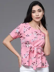 Oomph! Floral Printed Waist Tie-Ups Regular Top
