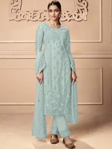 ODETTE Embroidered Semi-Stitched Dress Material