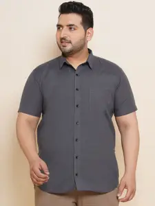 John Pride Plus Size Spread Collar Cotton Casual Shirt