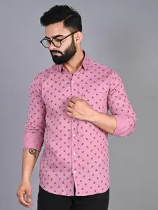 FUBAR Men Modern Floral Printed Cotton Casual Shirt