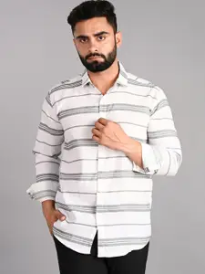 FUBAR Horizontal Stripes Cotton Casual Shirt