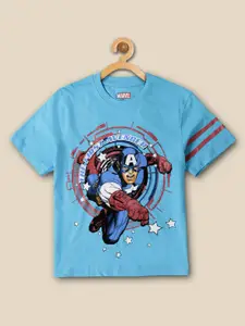 Kids Ville Boys Captain America Printed Cotton Casual T-Shirt