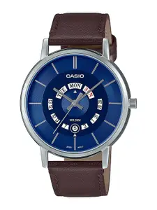 CASIO Men Leather Straps Analogue Watch A2136