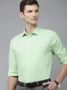 Park Avenue Men Slim Fit Gingham Checks Opaque Pure Cotton Formal Shirt