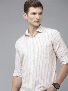 Park Avenue Men Slim Fit Vertical Stripes Opaque Pure Cotton Casual Shirt