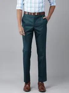 Park Avenue Men Self Design Textured Smart Slim Fit Formal Trousers