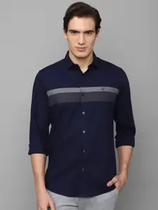Allen Solly Spread Collar Slim Fit Horizontal Striped Pure Cotton Casual Shirt