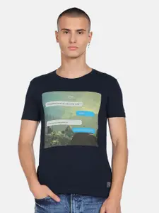Flying Machine Graphic Printed Pure Cotton T-Shirt