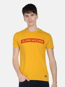 Flying Machine Typography Printed Pure Cotton T-Shirt