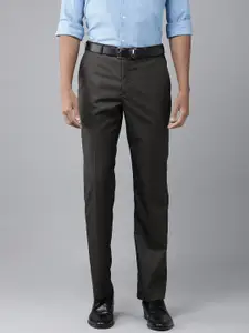 Park Avenue Men Textured Smart Slim Fit Formal Trousers