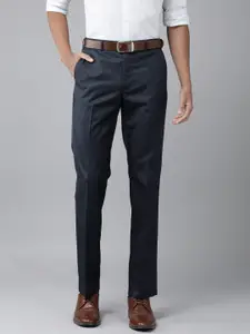 Park Avenue Men Solid Slim Fit Flat Front Formal Trousers