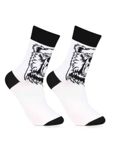 Bonjour Men Monster face Printed Calf-Length Socks