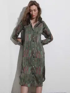 RAREISM Abstract Print Shirt Dress
