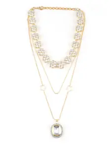 AccessHer Brass Gold-Plated Layered Necklace