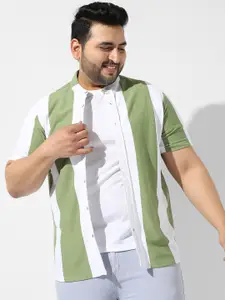 Instafab Plus Plus Size Striped Cotton Casual Shirt