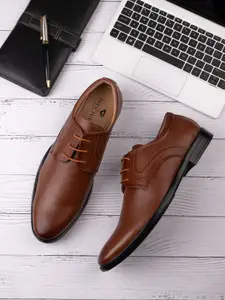 INVICTUS Men Perforated Formal Derbys