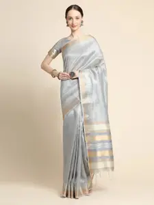 VISHNU WEAVES Woven Design Zari Tissue Maheshwari Saree