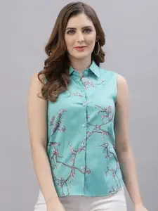 Oomph! Spread Collar Floral Printed Casual Shirt