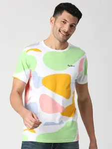 Pepe Jeans Abstract Printed Slim Fit Pure Cotton T-shirt