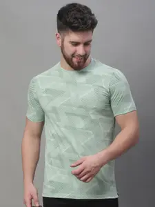 VENITIAN Geometric Printed Cotton Casual T-Shirt