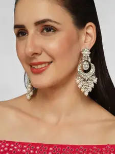 AQUASTREET Silver-Plated Crescent Shaped Chandbalis Earrings
