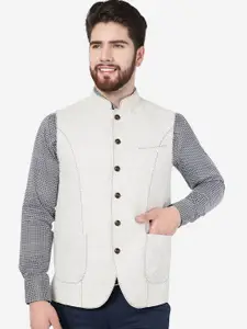 MODI JACKET Self Design Pure Wool Nehru Jacket