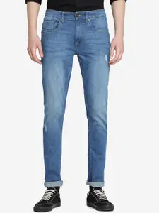 JADE BLUE Men Mid-Rise Slim Fit Low Distress Light Fade Stretchable Jeans