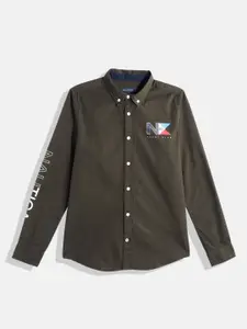 Nautica Boys Printed Pure Cotton Casual Shirt