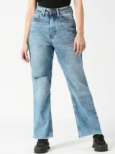 Pepe Jeans Women High-Rise Slash knee Light Fade Stretchable Jeans