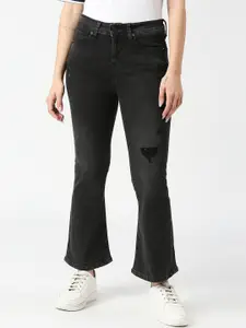 Pepe Jeans Women Wide Leg High-Rise Low Distress Light Fade Stretchable Jeans