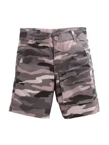Cherry Crumble Boys Camouflage Printed Cotton Shorts