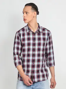 Flying Machine Slim Fit Tartan Checked Pure Cotton Casual Shirt
