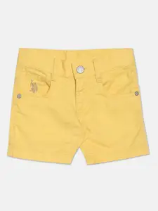 U.S. Polo Assn. Kids Boys Slim Fit Mid Rise Pure Cotton Shorts