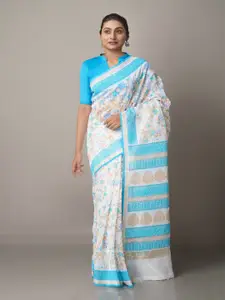 Unnati Silks Floral Zari Silk Cotton Baluchari Saree