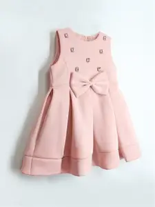 Cherry Crumble Embellished Bow Detail Fit and Flare Dress