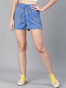 Oxolloxo Women Mid-Rise Floral Print Elasticated Tie-Knot Regular Shorts