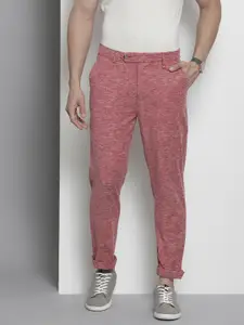 The Indian Garage Co Men Textured Slim Fit Chinos Trousers