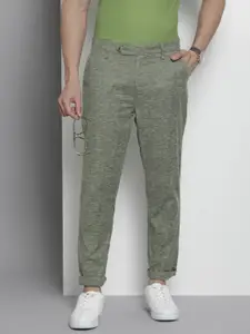 The Indian Garage Co Men Textured Slim Fit Chinos Trousers